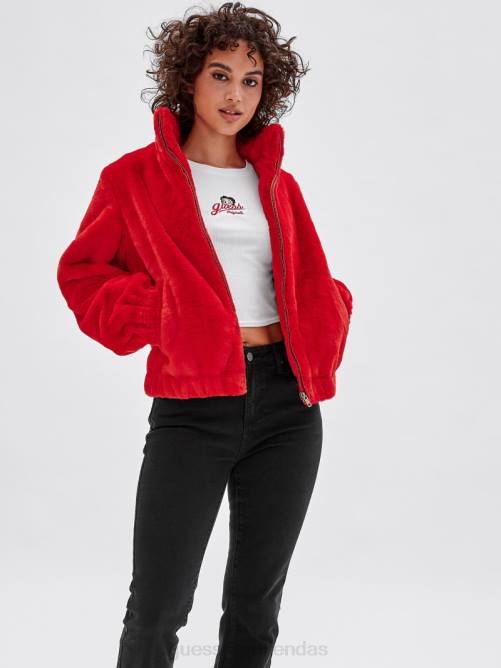 GUESS chaqueta de piel sintética originals x betty boop unisexo 0P8X1833 rojo rapido vestir