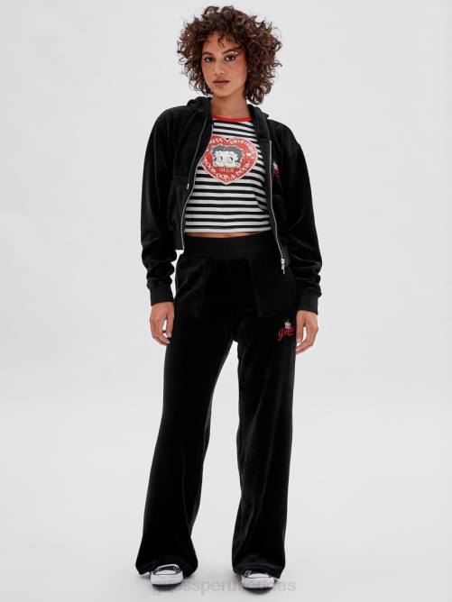 GUESS chaqueta de terciopelo originals x betty boop unisexo 0P8X1836 negro vestir