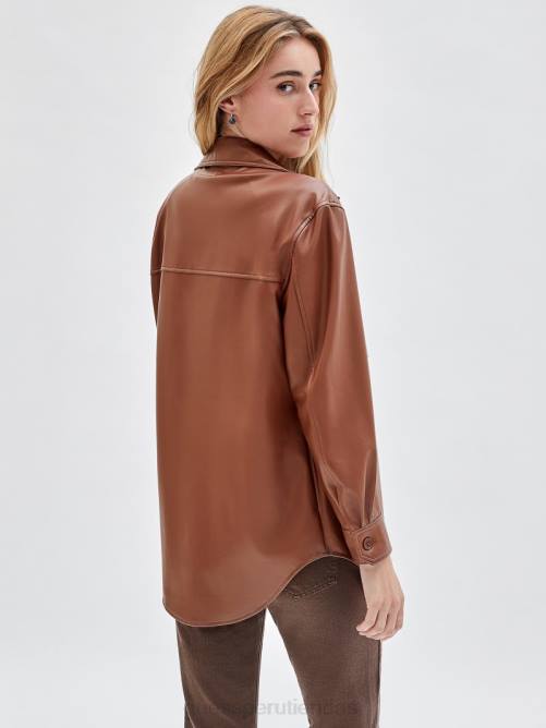 GUESS chaqueta estilo camisa originals de piel sintética unisexo 0P8X1859 caramelo salado multi vestir