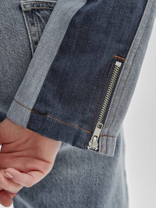 GUESS chaqueta motera de denim reciclado de originals x homeboy unisexo 0P8X1748 lavado medio reciclado mult vestir