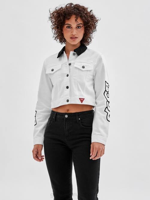GUESS chaqueta vaquera corta originals x betty boop unisexo 0P8X1837 ir lavado crudo vestir