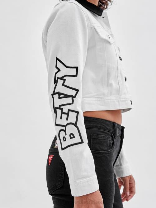 GUESS chaqueta vaquera corta originals x betty boop unisexo 0P8X1837 ir lavado crudo vestir