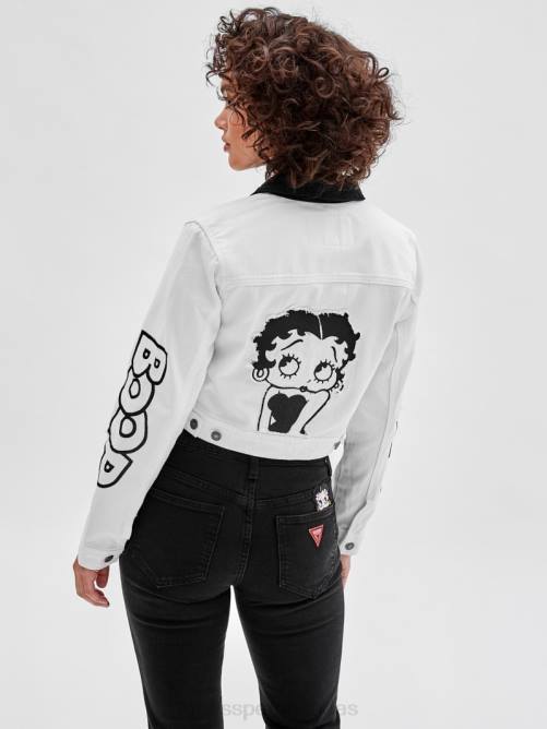 GUESS chaqueta vaquera corta originals x betty boop unisexo 0P8X1837 ir lavado crudo vestir