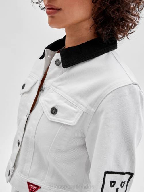 GUESS chaqueta vaquera corta originals x betty boop unisexo 0P8X1837 ir lavado crudo vestir