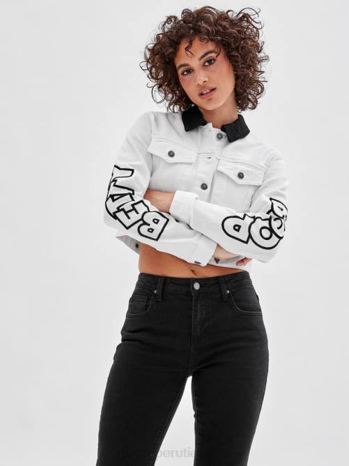 GUESS chaqueta vaquera corta originals x betty boop unisexo 0P8X1837 ir lavado crudo vestir