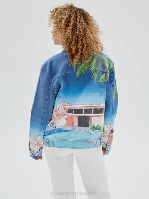GUESS chaqueta vaquera original sunnyside unisexo 0P8X1812 junto a la piscina de la vendimia vestir
