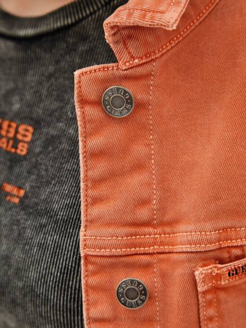 GUESS chaqueta vaquera original unisexo 0P8X1844 naranja real multi vestir