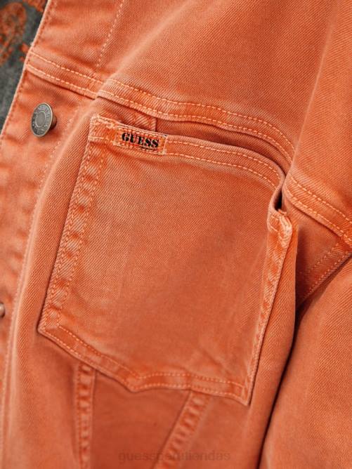GUESS chaqueta vaquera original unisexo 0P8X1844 naranja real multi vestir