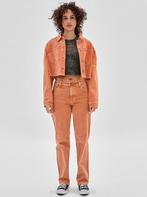 GUESS chaqueta vaquera original unisexo 0P8X1844 naranja real multi vestir