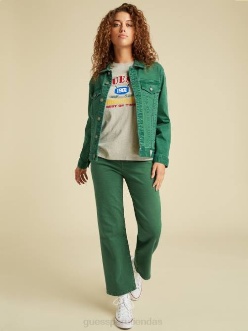 GUESS chaqueta vaquera teñida original unisexo 0P8X1806 ir eterno lavado verde vestir