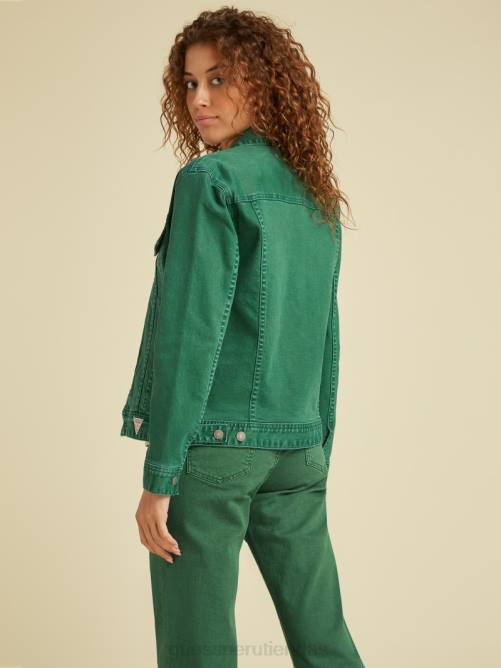 GUESS chaqueta vaquera teñida original unisexo 0P8X1806 ir eterno lavado verde vestir