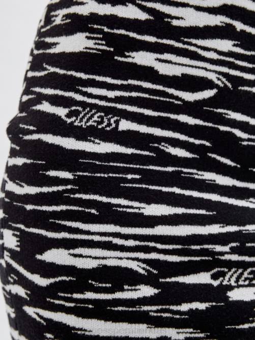 GUESS falda original de cebra en jacquard unisexo 0P8X2072 negro azabache multicolor vestir