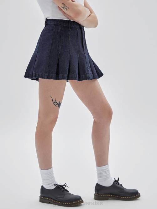 GUESS falda tenis denim originals unisexo 0P8X126 ir lavado oscuro plisado vestir