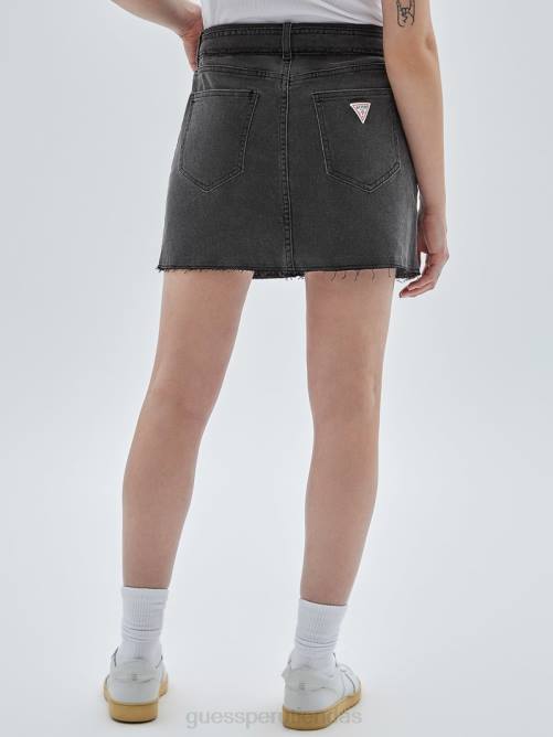 GUESS falda vaquera con cinturón originals unisexo 0P8X144 ir lavado gris vestir