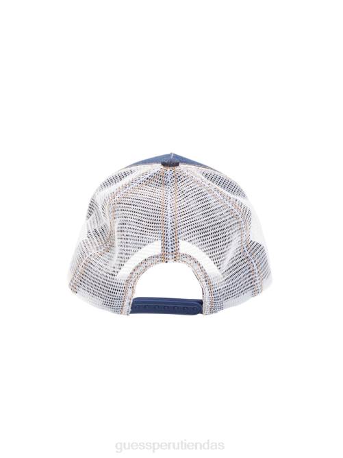 GUESS gorra trucker denim originals unisexo 0P8X3811 ir oscuro enjuague lavar vestir