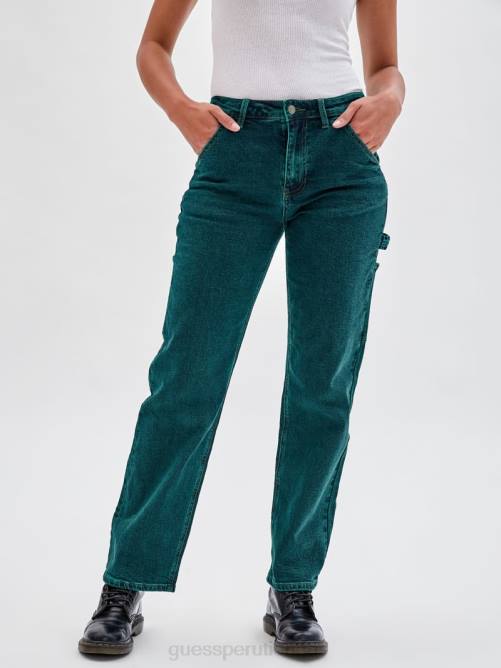 GUESS jeans carpintero con relieve originals x batman unisexo 0P8X160 ir acertijo lavado verde vestir