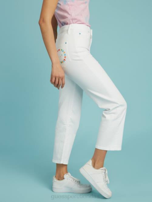 GUESS jeans con tiro muy alto de Friendswithyou unisexo 0P8X162 blanco puro vestir