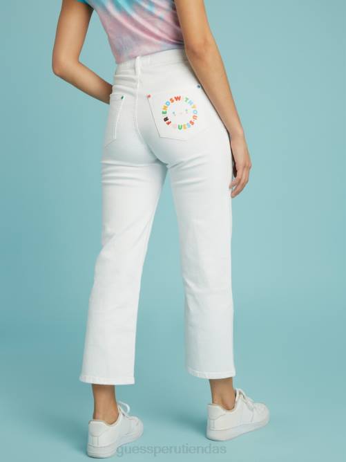 GUESS jeans con tiro muy alto de Friendswithyou unisexo 0P8X162 blanco puro vestir