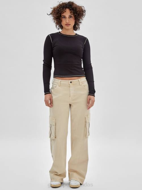 GUESS kit original jeans cargo unisexo 0P8X170 ir lavado bronceado laurie vestir