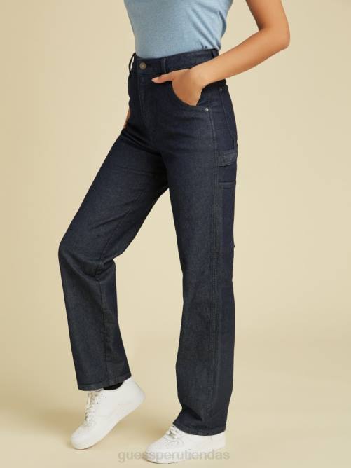 GUESS kit original jeans carpintero unisexo 0P8X140 ir oscuro enjuague lavar vestir