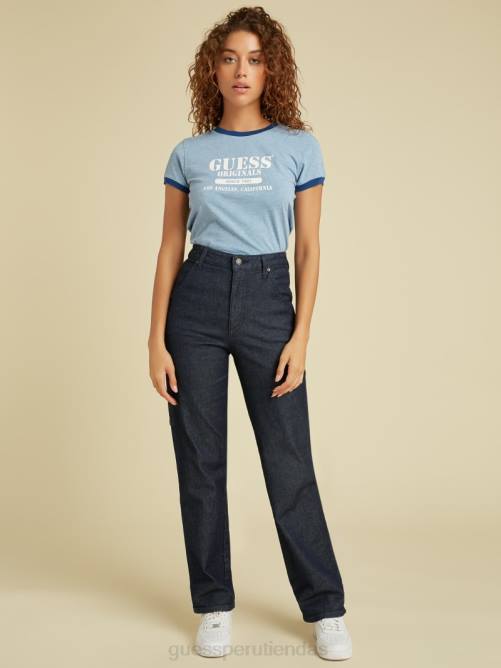 GUESS kit original jeans carpintero unisexo 0P8X140 ir oscuro enjuague lavar vestir
