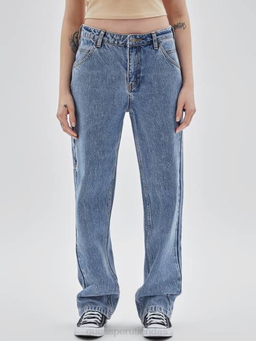 GUESS originals kit jeans carpintero lavados con ácido unisexo 0P8X150 ir ácido índigo medio era vestir