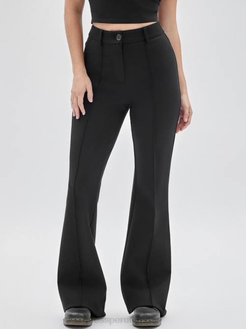 GUESS pantalones acampanados con pinzas originales unisexo 0P8X2046 negro vestir