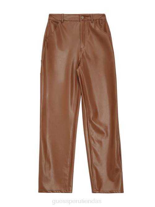 GUESS pantalones de carpintero originales de piel sintética unisexo 0P8X163 arena marrón múltiple vestir