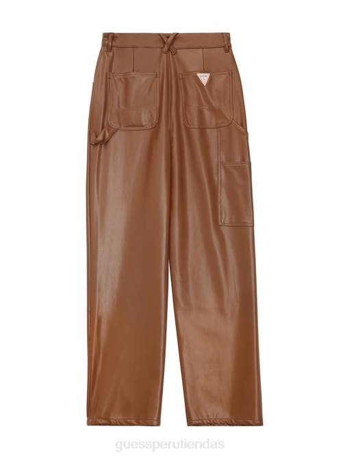 GUESS pantalones de carpintero originales de piel sintética unisexo 0P8X163 arena marrón múltiple vestir