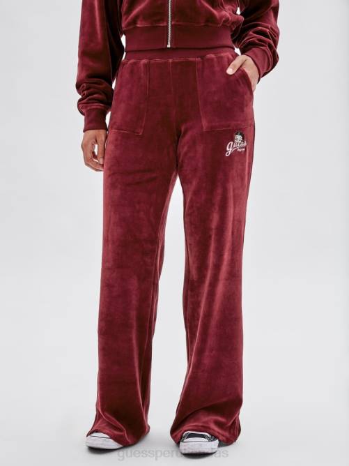 GUESS pantalones de terciopelo originals x betty boop unisexo 0P8X2478 vino vestir