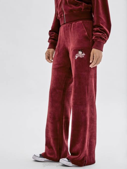 GUESS pantalones de terciopelo originals x betty boop unisexo 0P8X2478 vino vestir