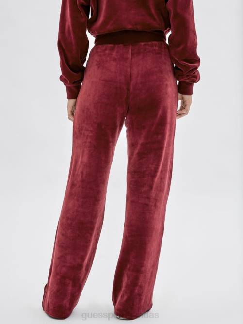 GUESS pantalones de terciopelo originals x betty boop unisexo 0P8X2478 vino vestir