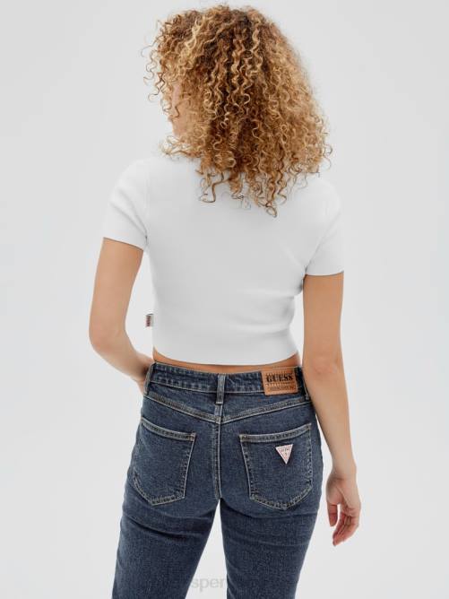 GUESS polo suéter original unisexo 0P8X1353 blanco puro vestir