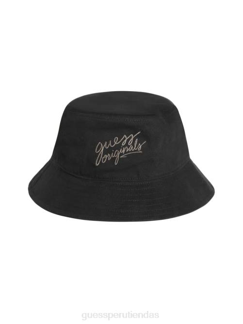 GUESS sombrero de pescador con logo original unisexo 0P8X3813 negro vestir