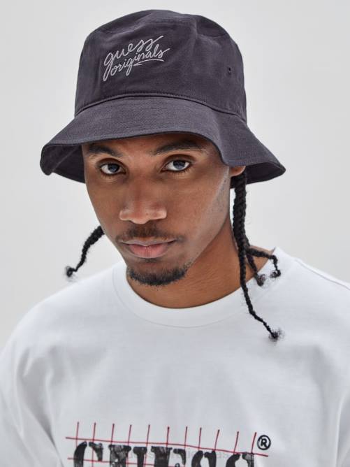 GUESS sombrero de pescador con logo original unisexo 0P8X3813 negro vestir