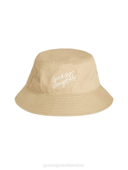 GUESS sombrero de pescador con logo original unisexo 0P8X3815 beige pálido desnudo vestir