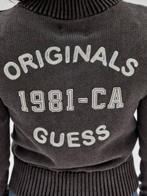 GUESS suéter originals con doble cremallera unisexo 0P8X1377 negro azabache multicolor vestir