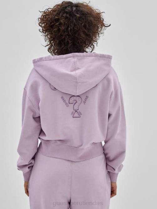 GUESS sudadera con capucha y logo original unisexo 0P8X1784 iris claro multi vestir