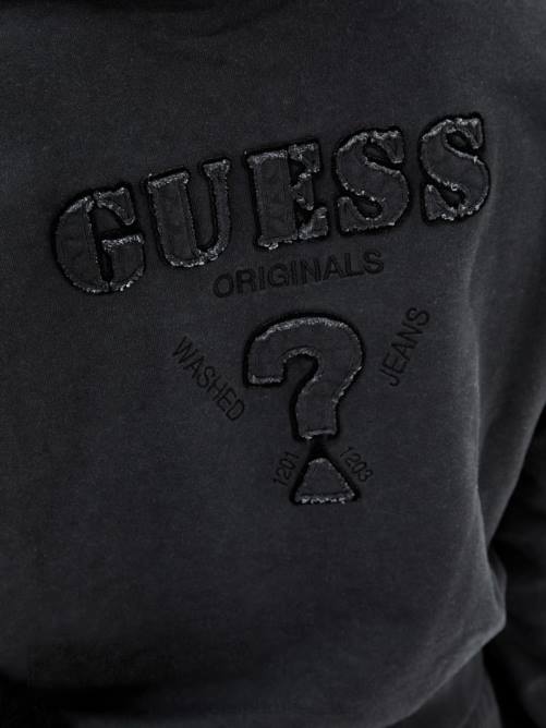 GUESS sudadera con capucha y logo original unisexo 0P8X2474 negro azabache multicolor vestir