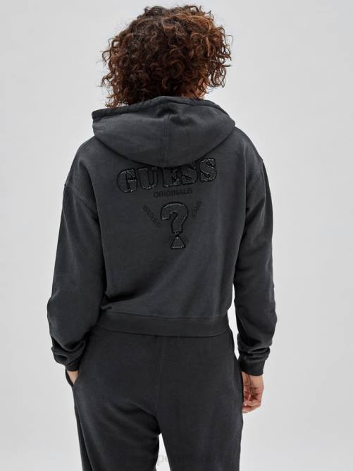GUESS sudadera con capucha y logo original unisexo 0P8X2474 negro azabache multicolor vestir