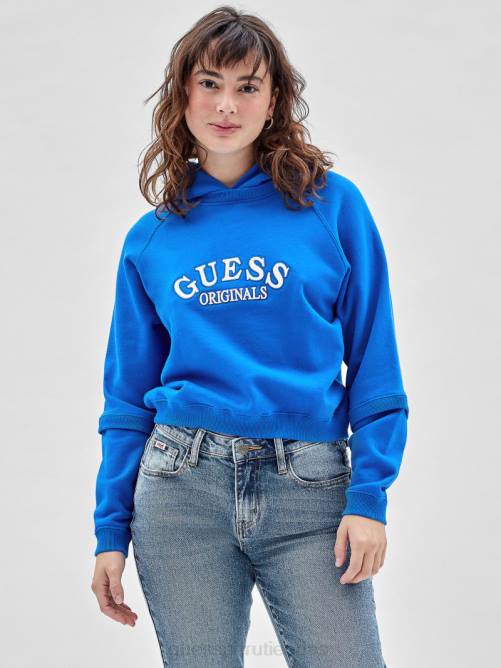 GUESS sudadera con capucha y logo original vintage unisexo 0P8X1364 brillante zaffre multi vestir
