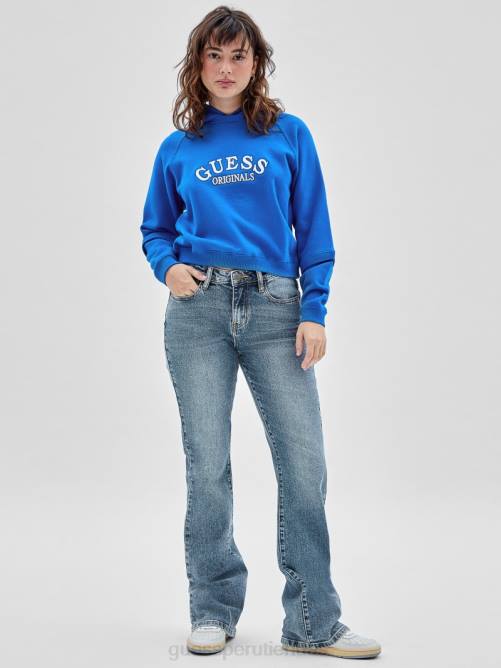 GUESS sudadera con capucha y logo original vintage unisexo 0P8X1364 brillante zaffre multi vestir
