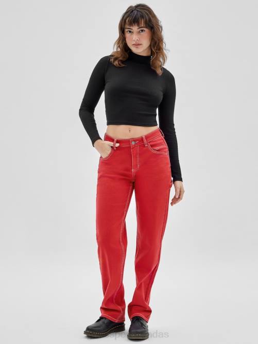 GUESS top de manga larga con cuello alto originals unisexo 0P8X1304 negro vestir