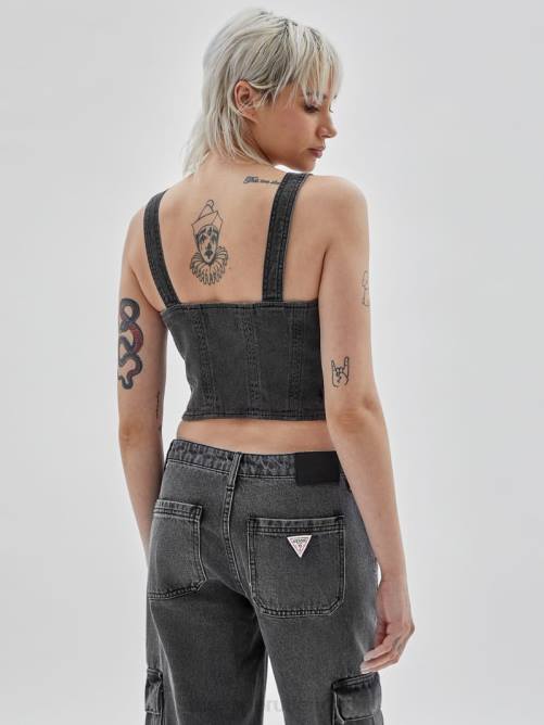 GUESS top de mezclilla con bustier originals unisexo 0P8X1359 ir lavado gris vestir