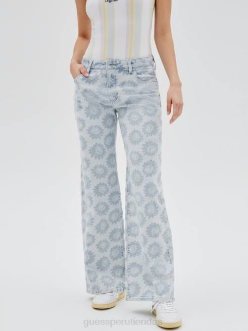 GUESS vaqueros anchos con margaritas originales unisexo 0P8X79 estampado floral vestir