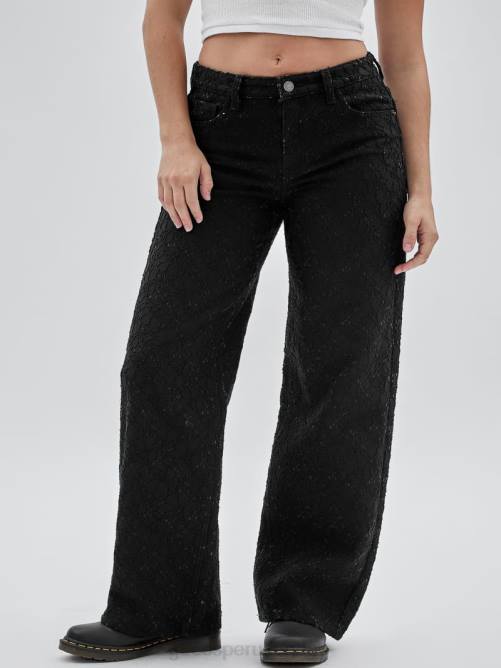 GUESS vaqueros anchos de denim con encaje originals unisexo 0P8X149 negro vestir