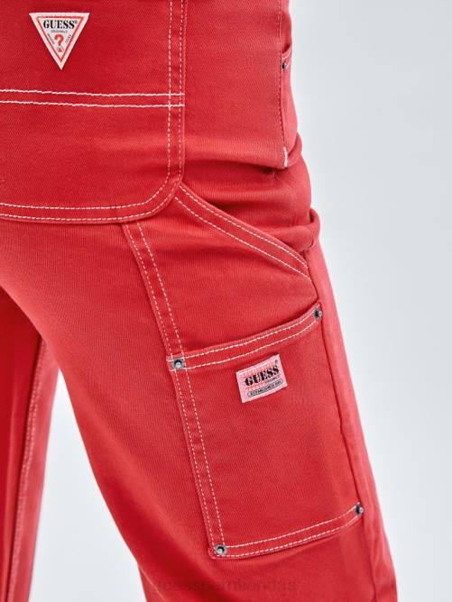 GUESS vaqueros carpintero sobreteñidos originales unisexo 0P8X167 chile rojo vestir
