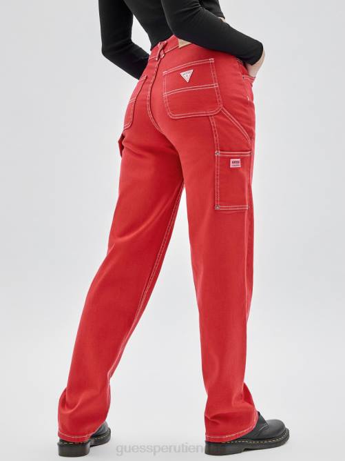 GUESS vaqueros carpintero sobreteñidos originales unisexo 0P8X167 chile rojo vestir