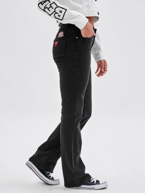 GUESS vaqueros con corte bootcut originales x betty boop unisexo 0P8X158 negro vestir