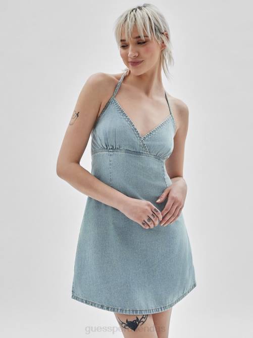 GUESS vestido vaquero vintage original unisexo 0P8X308 ir ahumado lavado lt vestir